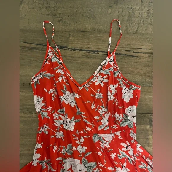 Lulus Red Floral Print Midi Dress - Picture 5 of 7